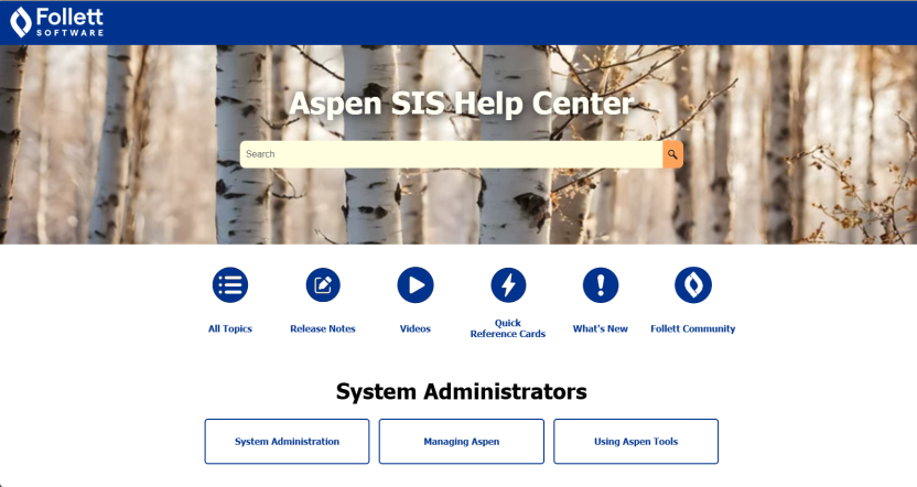 Aspen Help page